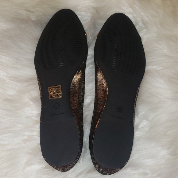 NEW Stuart Weitzman Gabby Chain-Link Leather flat Size 5.5 - Picture 6 of 12